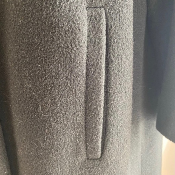 Cashmere vintage coat with fur collar & silk black - Picture 5 of 7